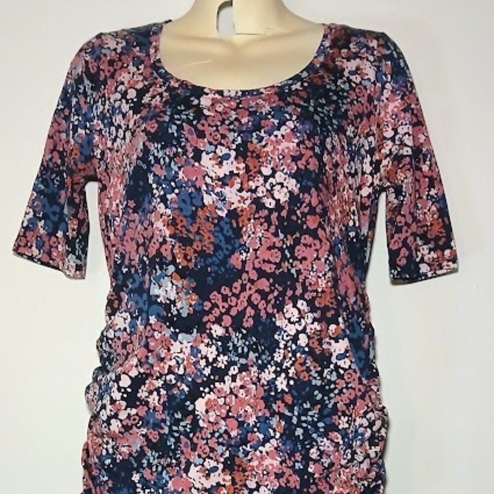 NWTMotherhood Maternity Pink & Blue Abstract Floral Print Top Women's Size Small